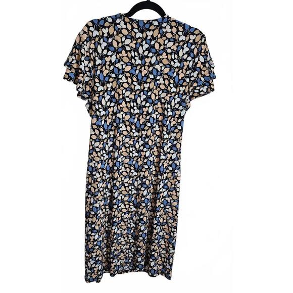 Anne Klein XL Floral Pattern Midi Wrap Dress with Short Butterfly Sleeves - Picture 6 of 13
